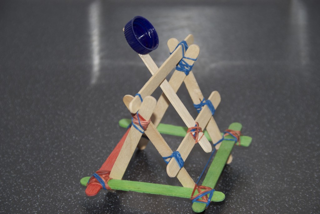 trebuchet style catapult for an elasticity investigation