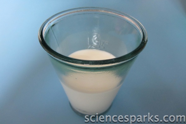 A glass half full of milk