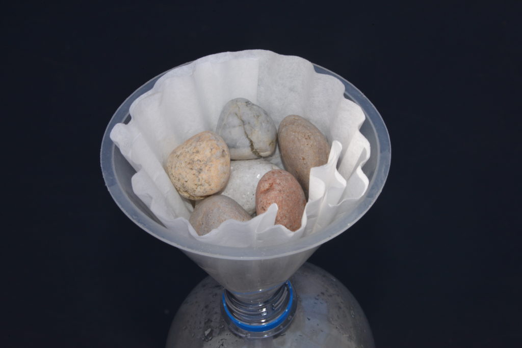 Stone filter - filtering experiment for kids - water filter science project