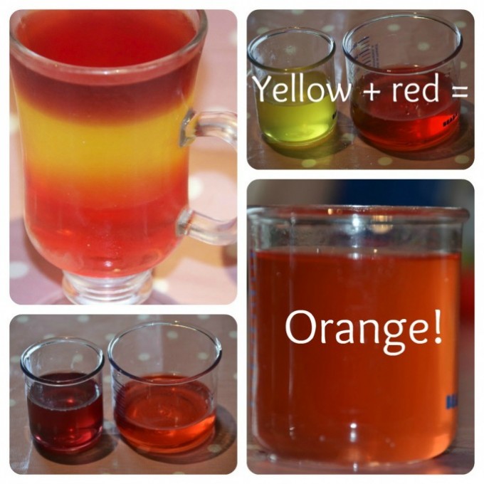 Jelly colour mixing different colour jellies for a colour mixing science activity