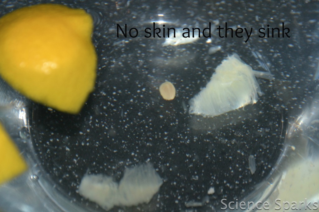 lemon segments sinking in a bowl of water