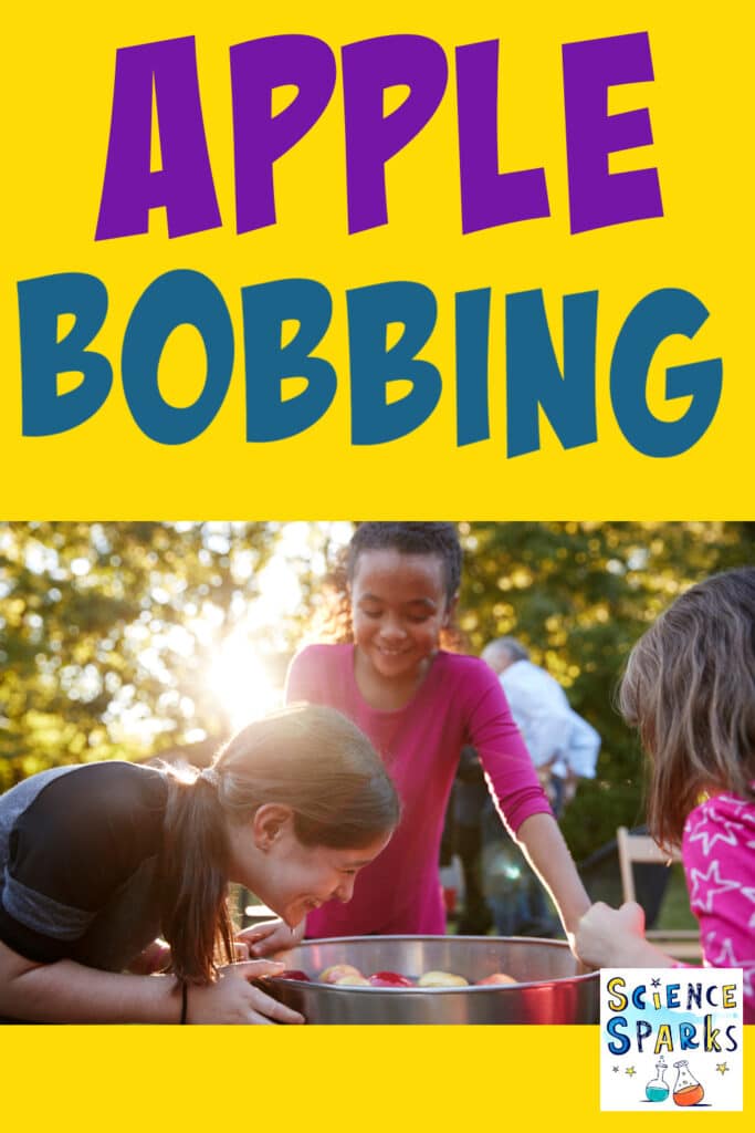 children playing a game of apple bobbing