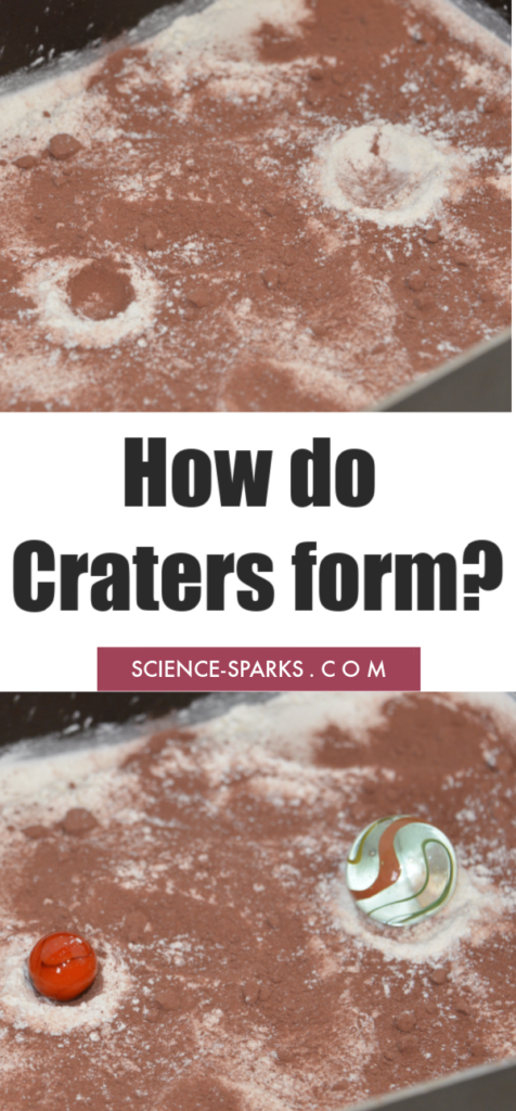 How do craters form? Discover how craters form with this easy space science experiment #scienceforkids #spacescience #spaceexperiments #experimentsforkids