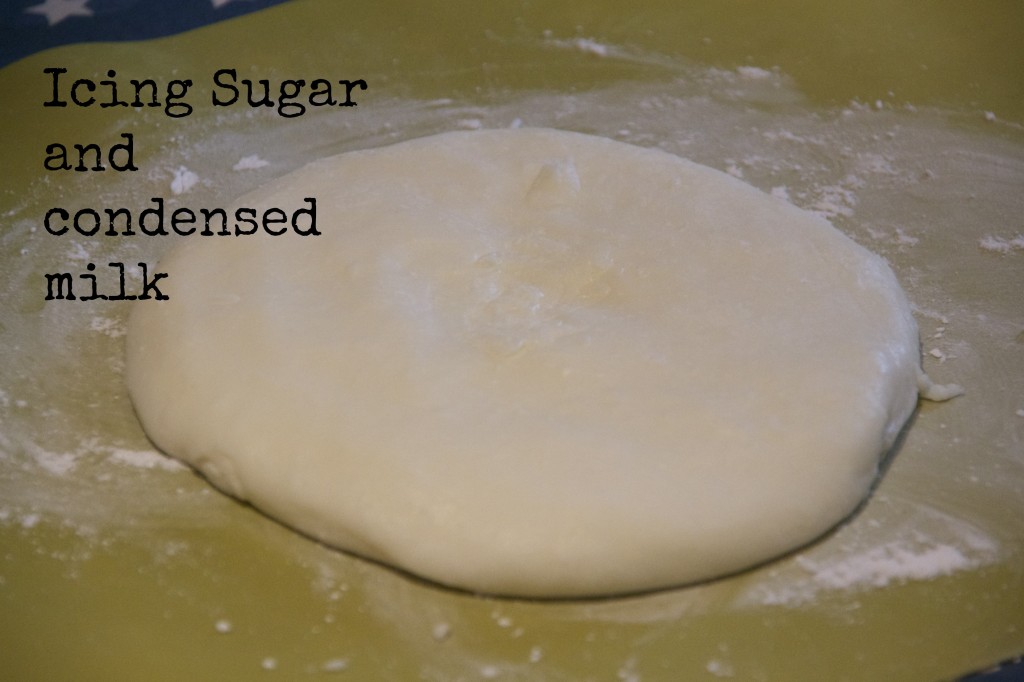 icing sugar mixed with condense milk