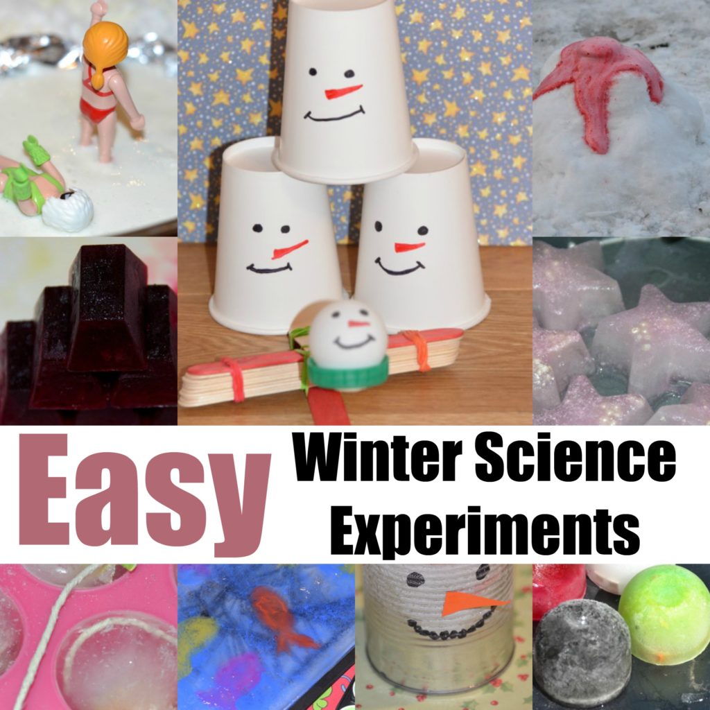 Easy winter science experiments for kids #winterscience #scienceforkids #scienceexperimentsforwinter #iceexperiments
