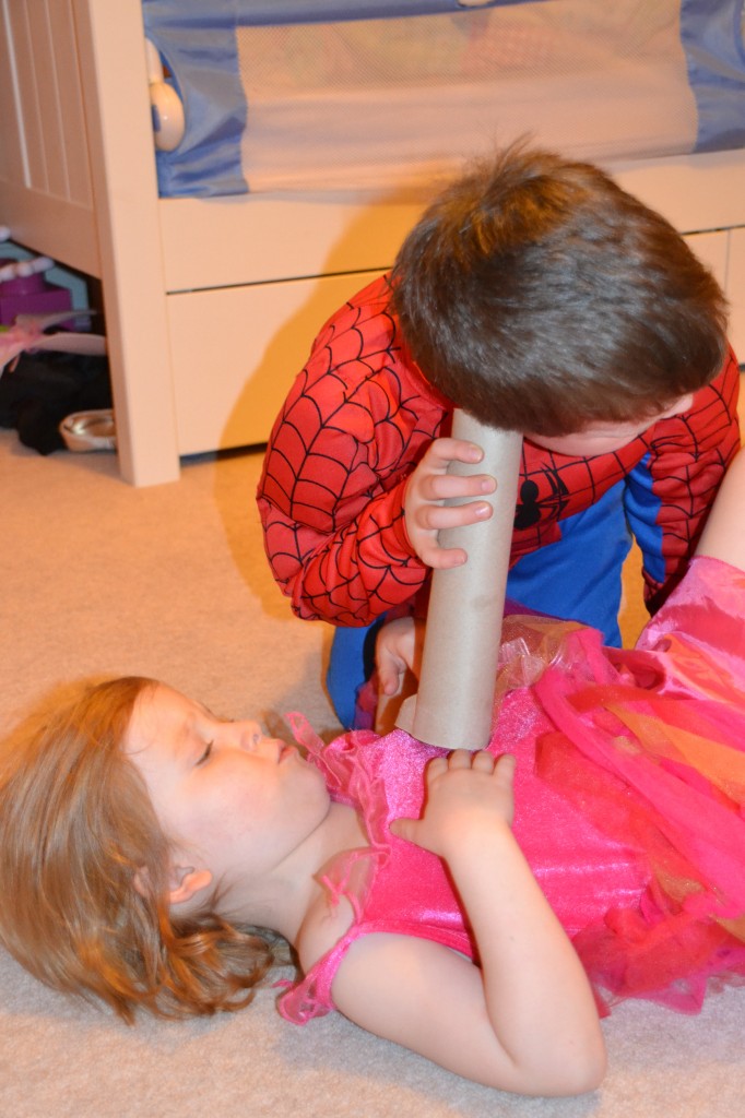 Children testing a stethoscope