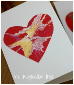 spin art heart card