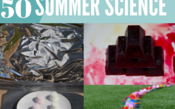 50 Summer Science Experiments - make a lolly stick chain reaction, a solar oven, bubble snake and lots more summer science experiments for kids #summerscience #scienceforkids #scienceexperimentsforsummer