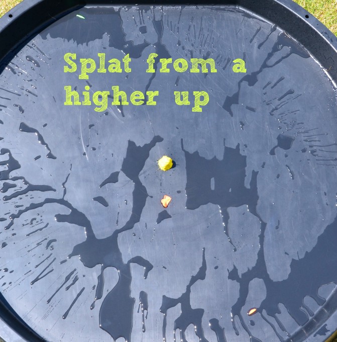 Splatter patterns - messy science for kids