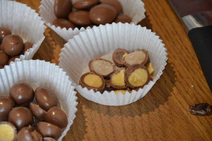 revel chocolate cut open in mini muffin cases