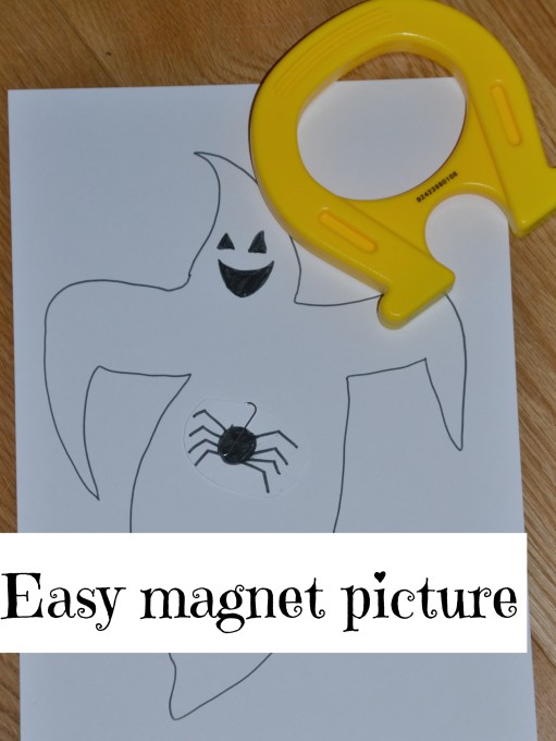 Paper ghost and magnet for a Halloween science activity