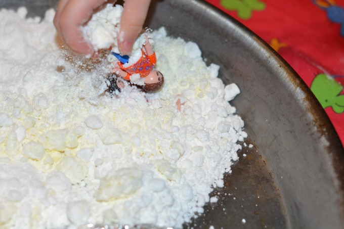 pretend snow made with baking powder