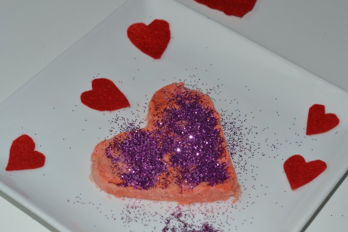 baking soda heart for a Valentine's Day science experiment