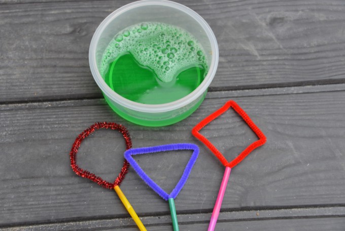 different shaped bubble wands made with straws and pipecleaners - fun summer STEM Challenge