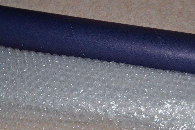 long cardboard tube and bubble wrap for a sound investigation