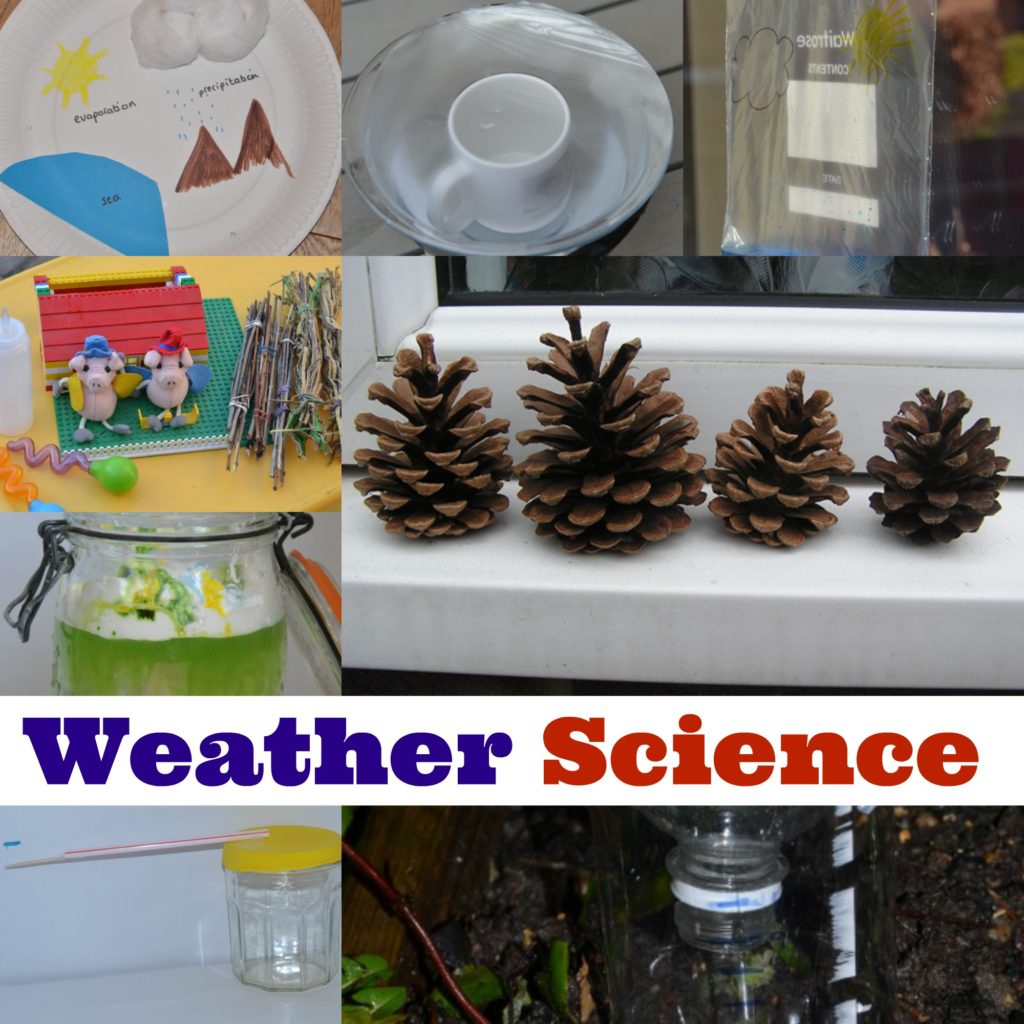 collection of images of weather science themed activities and weather experiments for kids