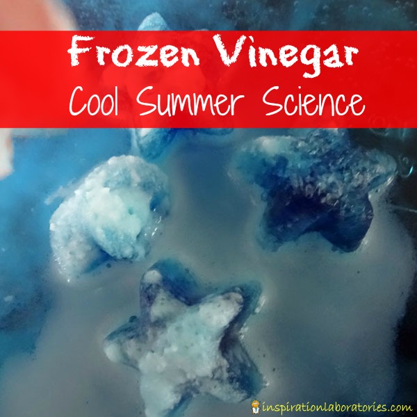 Frozen vinegar in ice cube shape