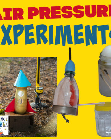 collection of air pressure experiments including a lung model, raincloud in a jar and barometer