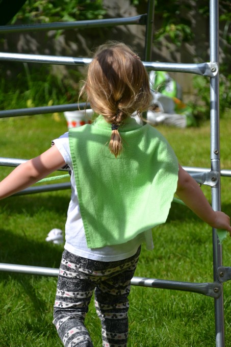 Superhero cape made from material for a superhero science experiment