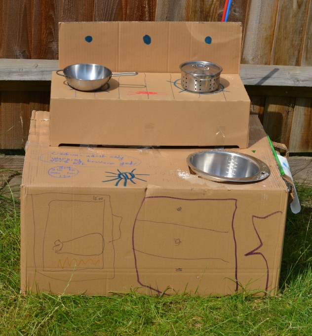 DIY cardboard kitchen