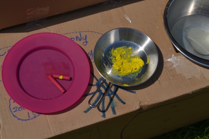 solar radiation experiment - melting crayons in the sun