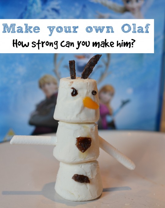 Make a marshmallow Olaf - science experiment for kids