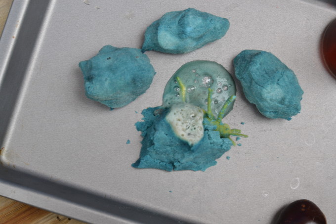 bugs hidden in rocks made from baking soda and water