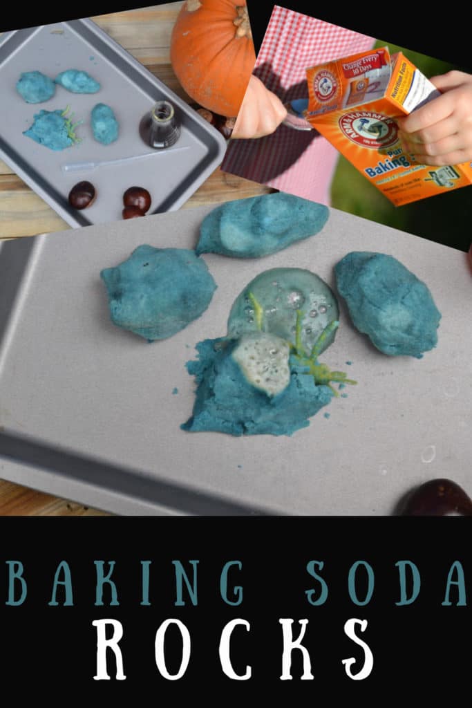 Make baking soda rocks and hide bugs inside. Brilliant fizzy fun for Halloween! #Halloween #Halloweenscience #scienceforkids