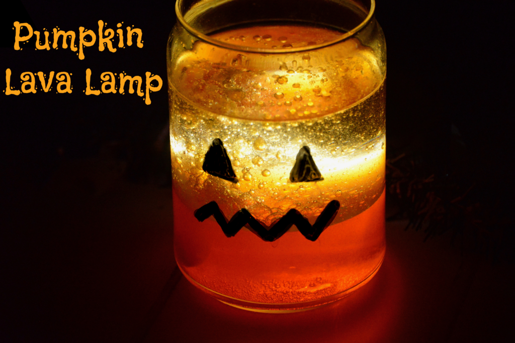 Pumpkin lamp -  made with oil and coloured water