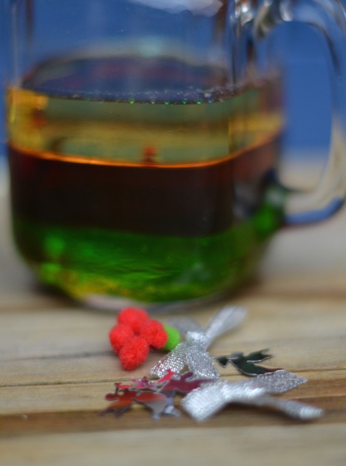 Christmas themed density jar