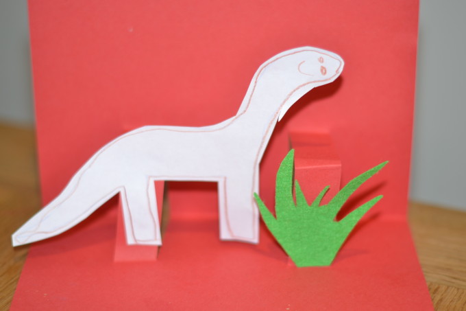 dinosaur pop up card
