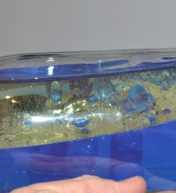 underwater themed density bottle - amde with blue water and oil