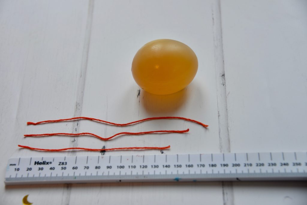 Osmosis investigation where the diameter of an egg is measured at several stages