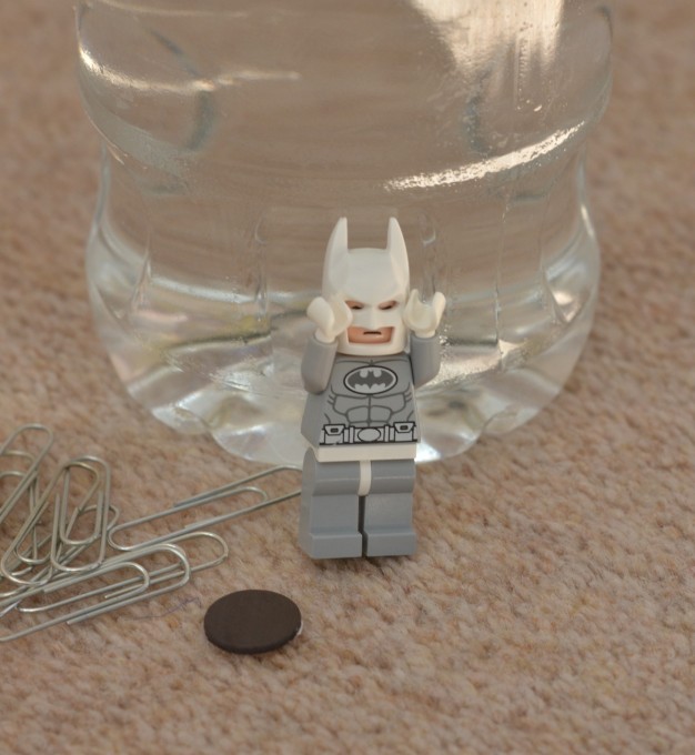 cartesian diver made using LEGO and a magnet for an extra dimension