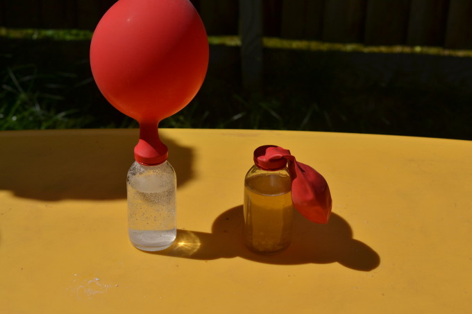 blow up a balloon with popping candy