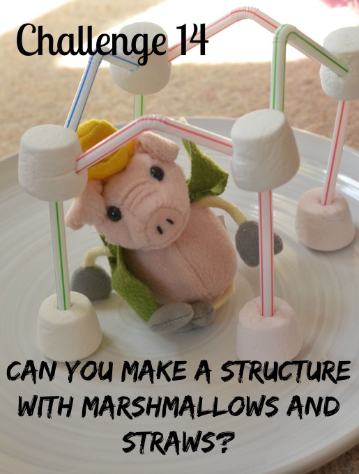 Marshmallow and straw tower - easy edible stem challenge for kids