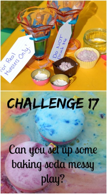 Baking soda reactions - science experiment for kids.