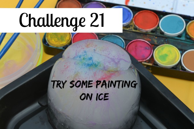 Ice painting - paint on ice - fun sensory science for little ones