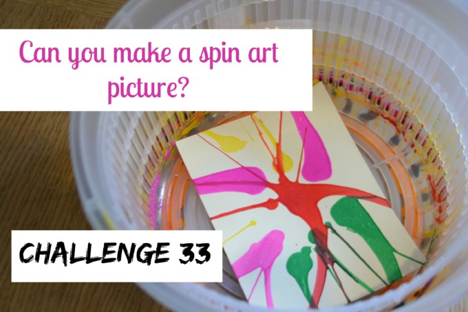 Spin art pictures - fun science and art activity. Cardboard ans paint in a salad spinner. #Scienceforkids