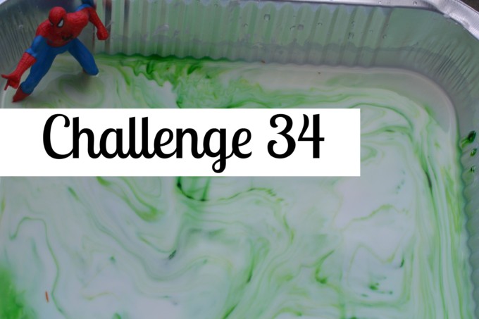Science Challenge - green cornflour slime with a superhero toy in #scienceforkids