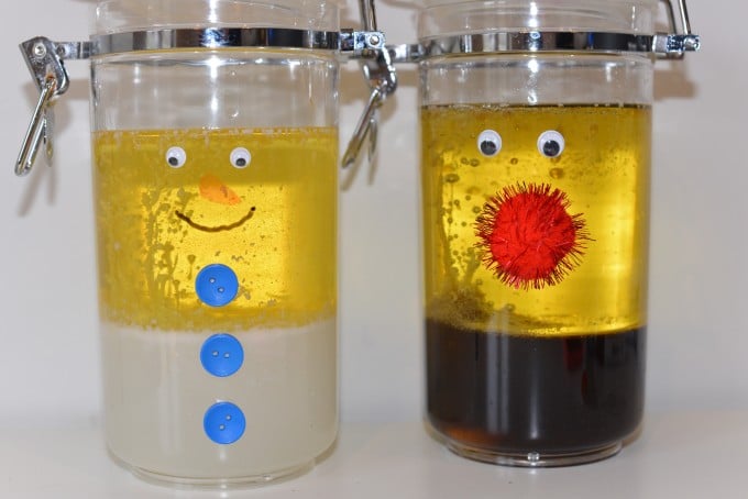 Reindeer and snowman lava lamps for kids