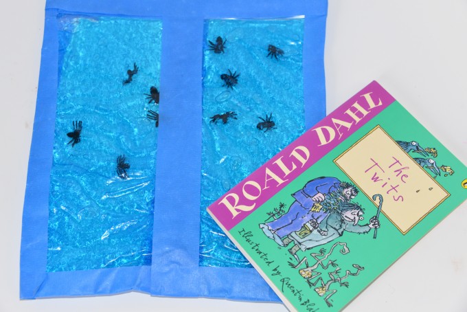 Mr Twit hair gel sensory bag with spiders
