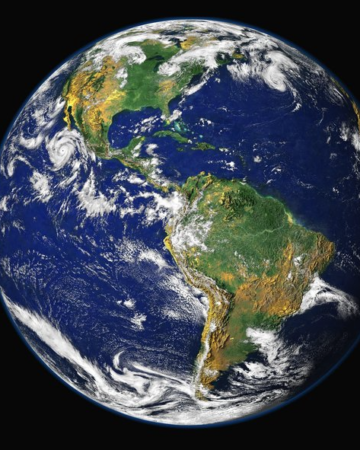 Image of the Earth in space