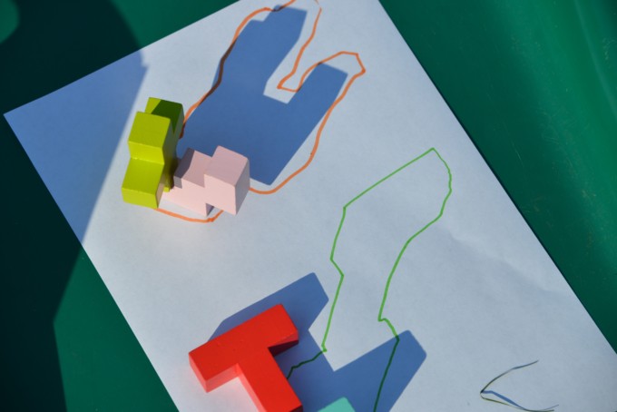 Draw shadows using blocks outdoors.