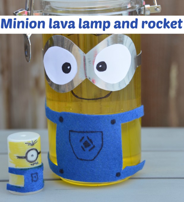 Minion lava lamp and film canister rocket
