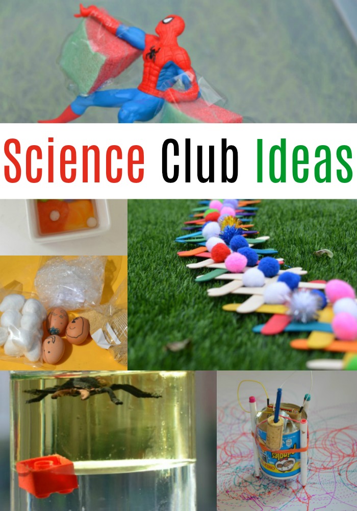 AMAZING ideas for a school science club. Make a scribble bot, density jar have a viscosity race and lots more science club experiment ideas. #scienceclub #schoolscienceclub