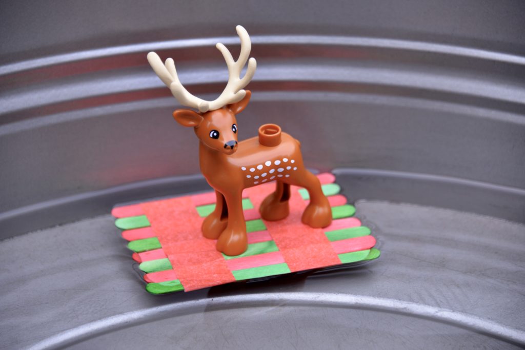 Raft for the reindeer, lolly stick raft for a festive STEM Challenge