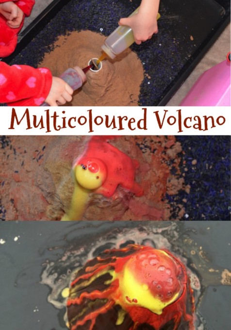 multicoloured volcano