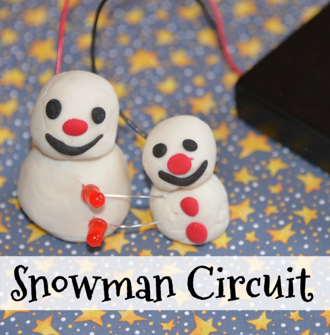 Play dough snowmen circuits