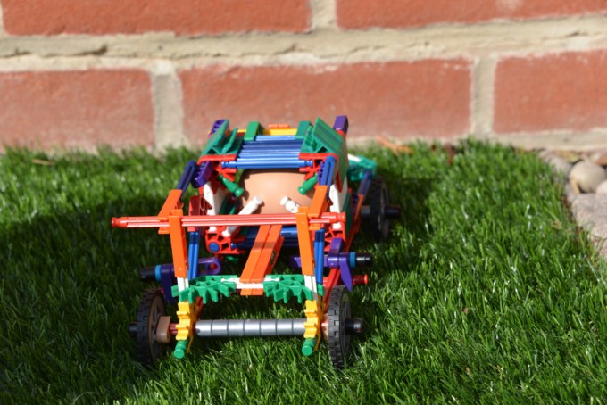 K'Nex Car built to keep an egg from breaking in a collision